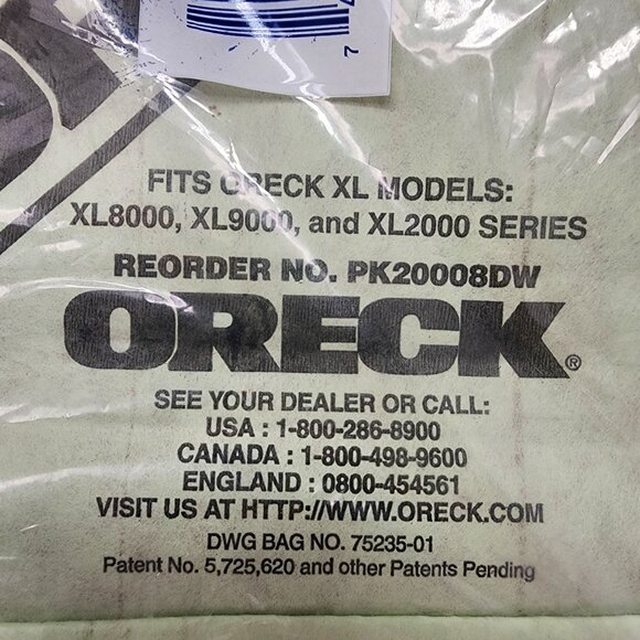 Oreck PK20008DW 16 Hypo Allergenic Filter Bags for XL Upright Vacuums - Picture 4 of 5